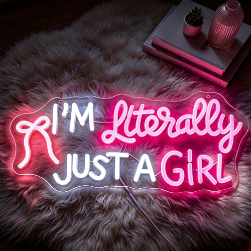 Image of I'm Literally Just A Girl Neon Sign for Wall Decor Light Up Sign Led Signs for Room Party Home Wall Decor USB Powered