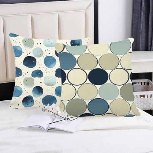 Housse coussin 65x65 fermeture éclair cachée lin imperméable abstrait m-136 - 5