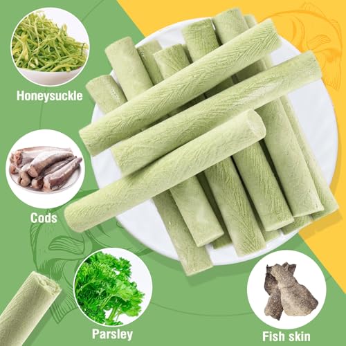 DYD Gefriergetrocknete Hundesnacks aus Kabeljau (11 cm) | Natürliche Kausticks für Hunde mit Omega-3 | Zahnpflege & Training Leckerli | Proteinreiche Snacks für Hunde
