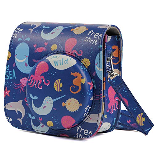 CAIUL Compatible with Instax Mini 9 8 8+ Funda Protector Cámara Funda con Material plástico Liso (Oceano)