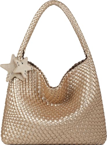 Image of Shoulder Hobo Bags for Women,Summer Beach and Travel Mini Cute Tote Bag,Soft Vegan Leather Underarm Purse for Daily | Soft Underarm Bags