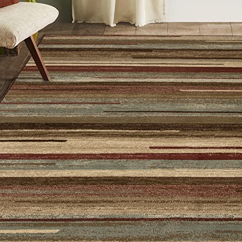 Tapete para interior con respaldo de yute 7' x 9' color granate miniatura 4