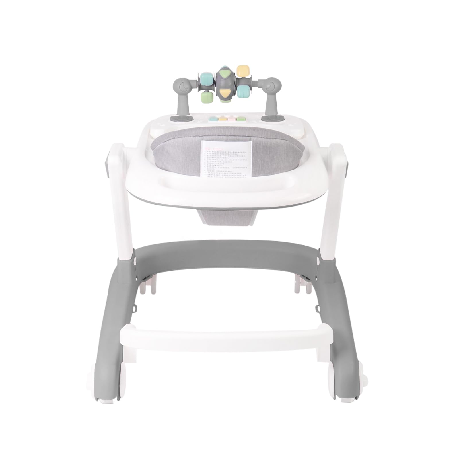 Entwicklungs-Lauflernhilfe, Lauflernwagen mit Aktivitäten, Verstellbar, Verstellbarer Aktivitätsbogen mit Spielzeug Inklusive, für Babys von 6 bis 12 Monaten, 60 * 55 * 70 cm - Grau