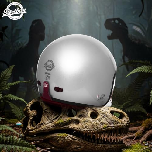 Image of Steelbird SBH-67 Retro 5.0 DOT and ISI Certified Open Face Helmet for Men and Women