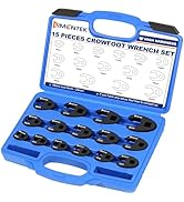 limontek 15-Piece Crowfoot Wrench Set 1/2” &amp; 3/8” Drive, Metric Crows Foot Wrench 8mm-24mm Flare ...