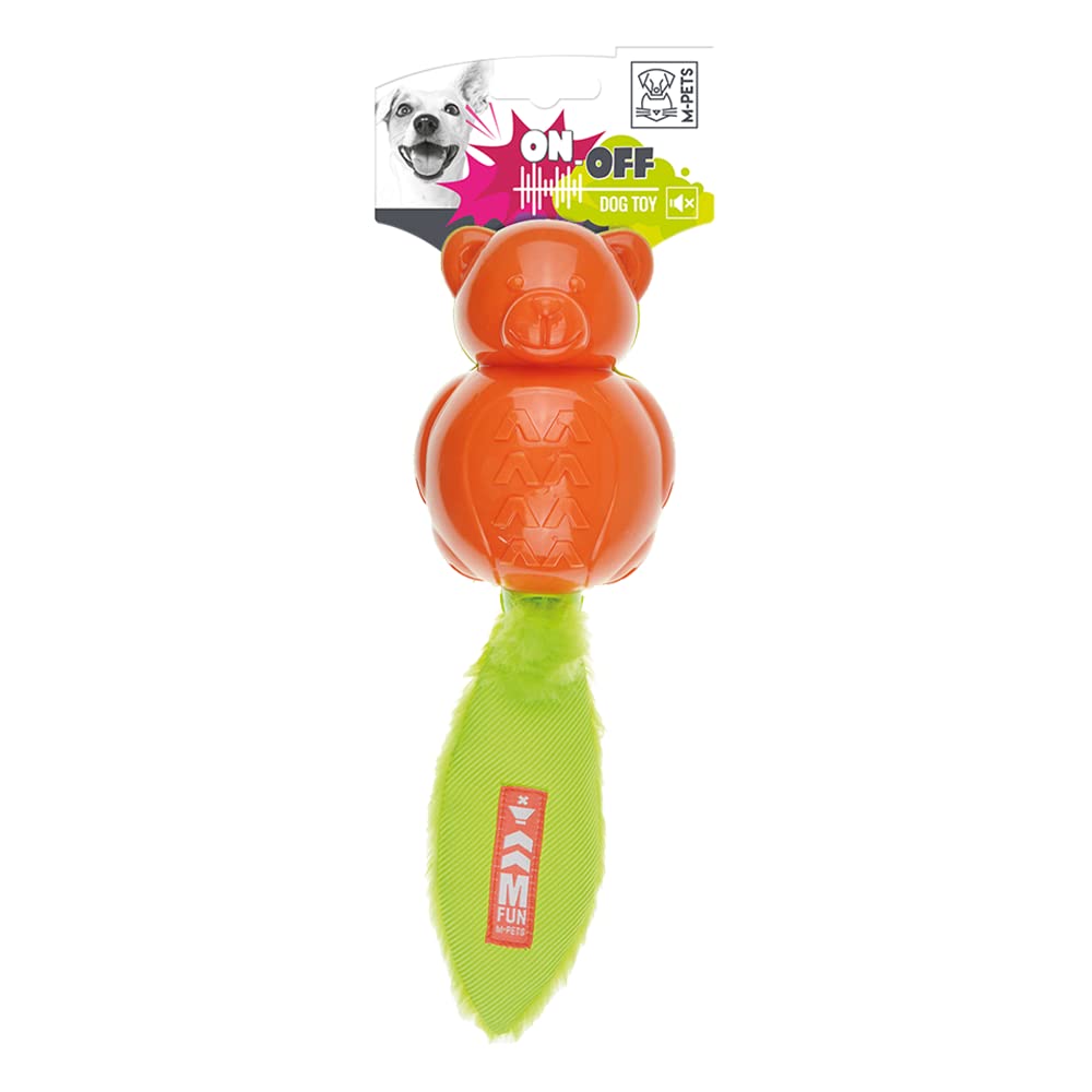 M-PETS ON/OFF TEDDY KÖPEKLER İÇİN KAUÇUK OYUNCAK ORANGE/GREEN