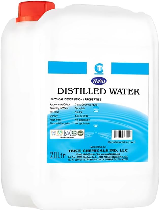 Distilled Water | Ideal Distilled Water for Steam Irons CPAP Machine Car Batteries and Plants (20 LTR)