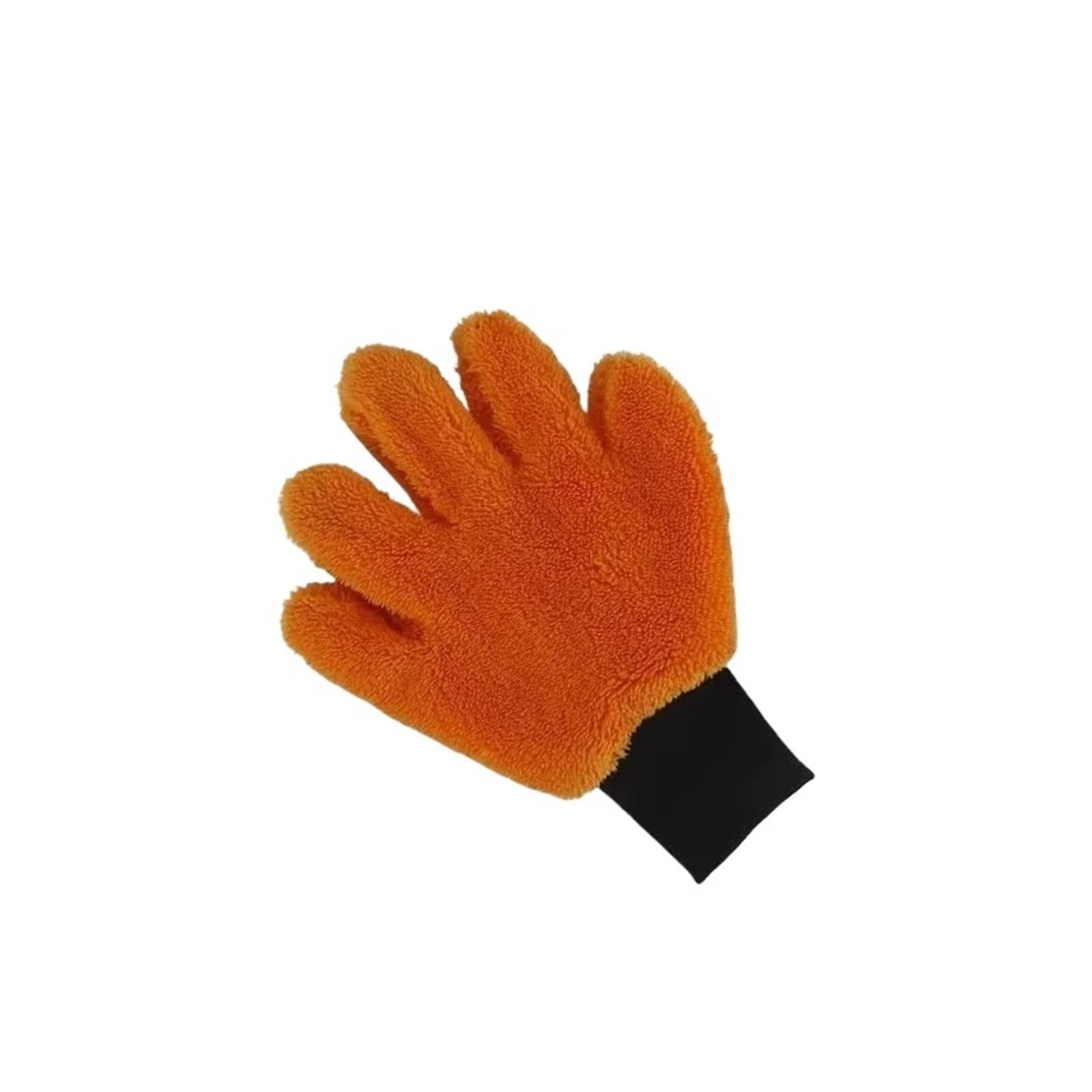 HEUchuan Fleece Car Wash Gloves 2 Pieces Plush Bear Paw Car Wash Glove - 5-Finger, Foaming & Scratch-Free Cleaning Mitt(Orange)
