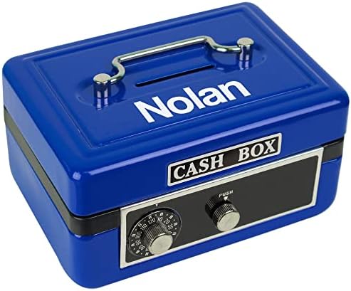 Personalized Boys with Name only Childrens Blue Cash Box