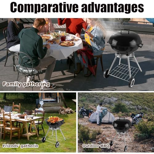 Charcoal Grill: Kettle Charcoal grill with handle, suitable for backyard, outdoor, (18 inches) - Image 7
