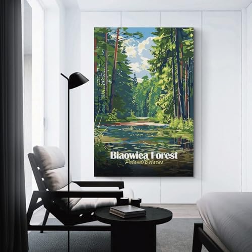 sinyumoney Bialowieza Forest Poland Belarus Affiches Sur Toile, Tableaux Et Impressions D'art Mural Pour Le Salon Et La Chambre 08x12inch(20x30cm)