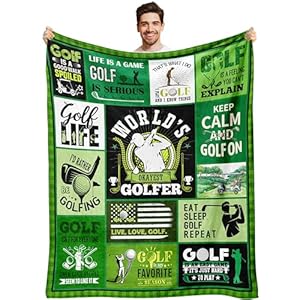Funny Golf Gifts for Men – Unique Golf Themed Throw Blanket 50″x60″