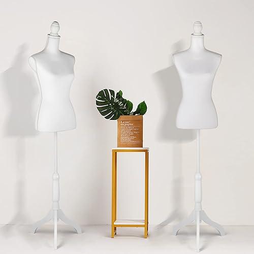 Vista 24 de Maniquí de costura para mujer, maniquí ajustable de 52 a 64 pulgadas para costura, maniquí de torso, exhibición de joyas, soporte de trípode de Negro