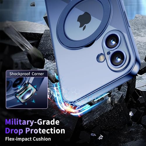 Image of Magnetic for iPhone 17 Case with Invisible Stand[Compatible with MagSafe][Full Camera Lens Protector][Military Drop Protection] Shockproof Not Yellowing Clear Slim Soft for Women Men