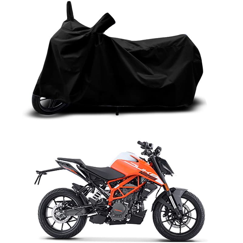 Image of 100% Scratchproof /UV-Rays /Heat Protection /Birds Dropping /Water Resistant /Dust Proof /Waterproof /Full Bike Scooty Two Wheeler Body Cover Compatible for 125 Duke All Varients[Black]