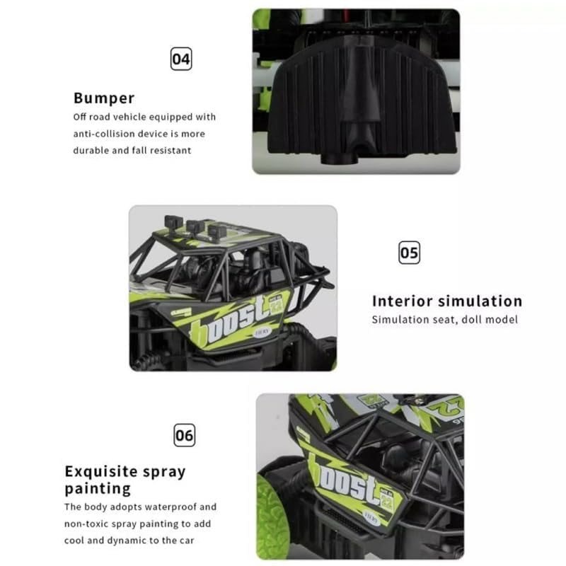 Image of RC Rock Crawler Car 4x4 Remote Control Off Road Vehicle | Big Wheel Climbing Stunt Toy | Rechargeable High Speed Car for Kids