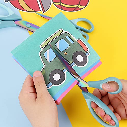 Scissors All Purpose, Sharp Titanium Blades Shears, Rubber Soft Grip Handle, Multipurpose Scissors 3 Pack, Great For Office, Fabric, Craft, Sewing, Arts, School And Home Supplies, Blue #TOP1