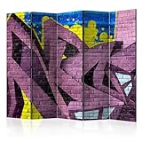 Coloris : Multicolore Paravent 5 Volets Street Art Graffiti 172x225cm