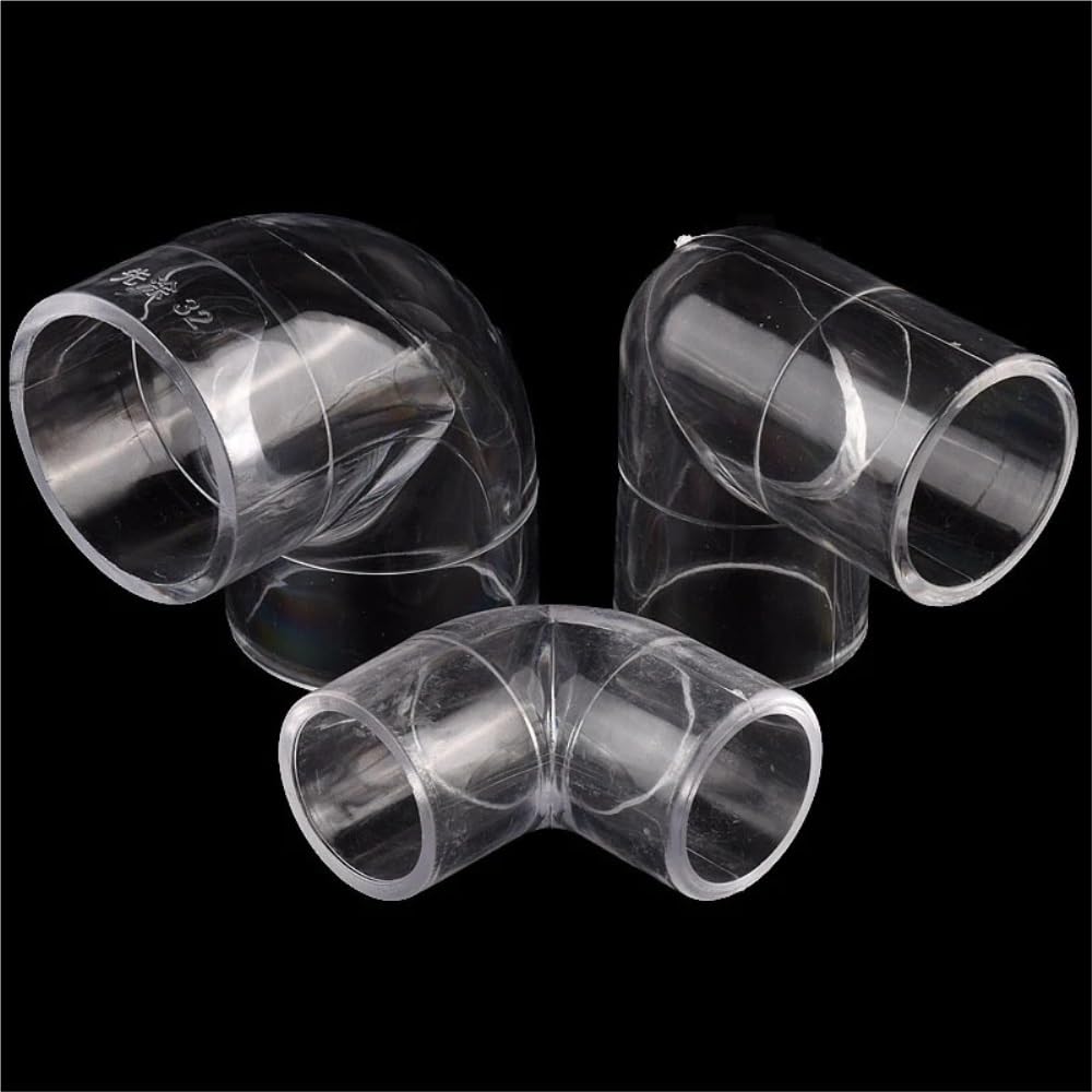 5pcs Aquarium Fish Tank Garden Water Pipe Connectors Clear Tube Joint Fittings, Acrylic 90° Elbow Transparent Tube(16mm)