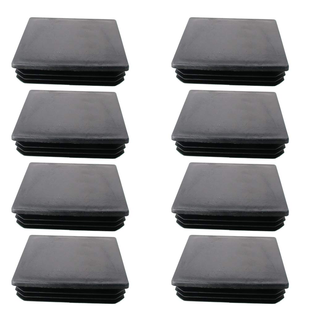 MroMax 120x120mm(3.15inch) Plastic Tubing Plug Square Post End Caps for Handrail Stair Newel Guardrail Tube Black 8Pcs