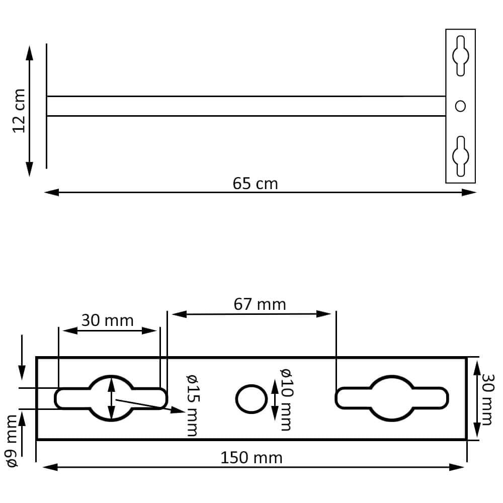 Supporto a Parete per Faretti LED da Esterno, Braccio di Fissaggio per Riflettori o Proiettori LED, 100cm, realizzato in acciaio, ideale per illuminare facciate, insegne o capannoni industriali (100CM