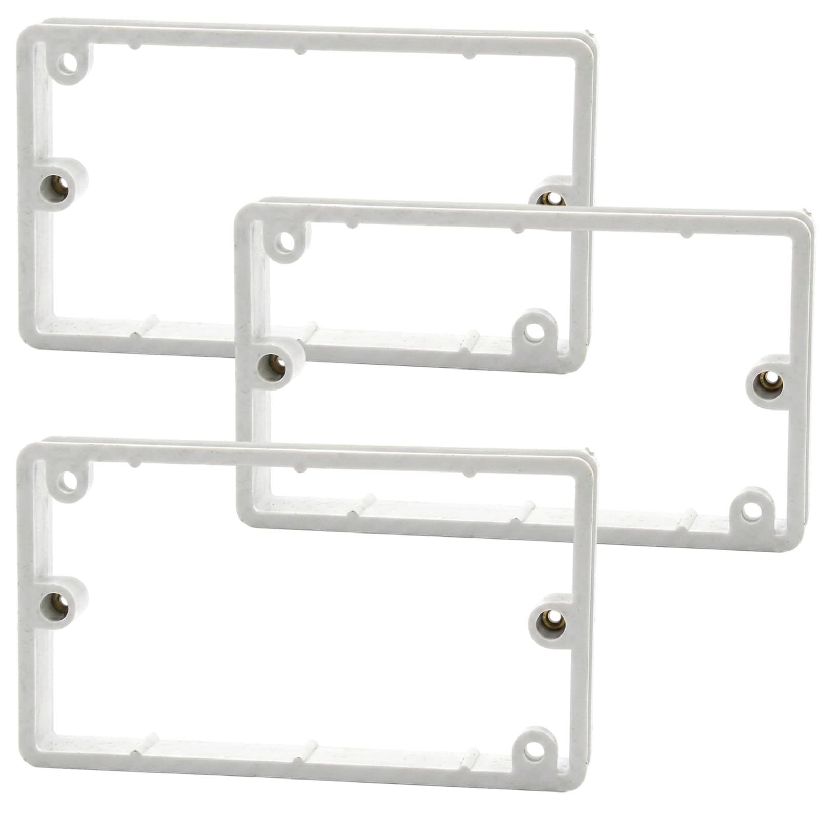 Double Socket Spacer, 3 Pcs Electrical Socket Spacers for Tiled Walls and Uneven Surfaces, Double Socket Surround for Smart Plug Clearance, White Double Plug Socket Surround 15x8x2 cm Glasses
