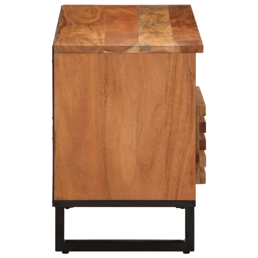 Szafka pod telewizor z litego drewna Acacia 100 x 34 x 46 cm Styl