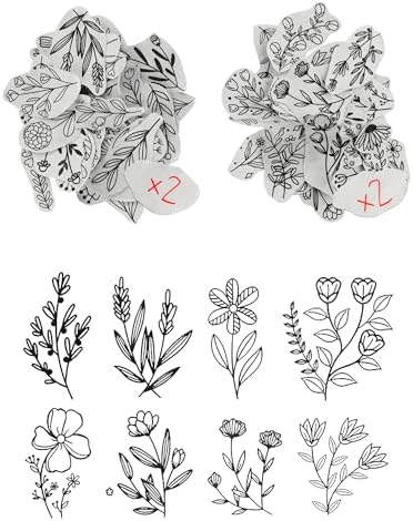 118 Pcs Water Soluble Hand Sewing Stabilizers, Embroidery Stick and Stitch Embroidery Paper Wash Away, Floral Patterns for Hand Sewing Lovers, Adults (Plants Flowers) 118 Pcs Water Soluble Hand Sewing Stabilizers, Embroidery Stick and Stitch Embroidery Paper Wash Away, Floral Patterns for Hand Sewing Lovers, Adults (Plants Flowers)