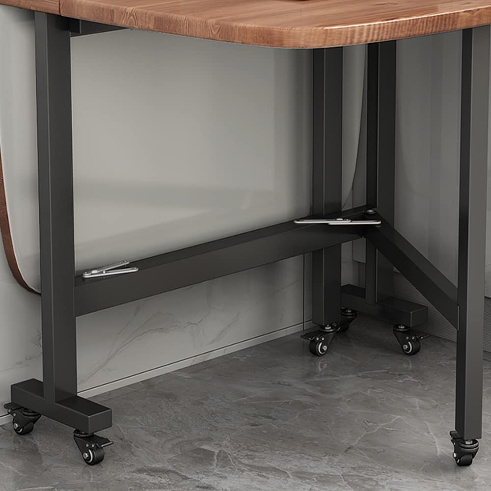 Rukulin Foldable Kitchen Table Dining Room Table Mobile Space Saving