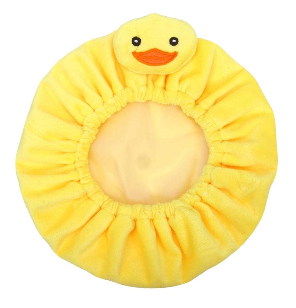 Lovely Cartoon Shower Cap Hat Hair towel Bathing Caps for Kids Children- Yellow Duck