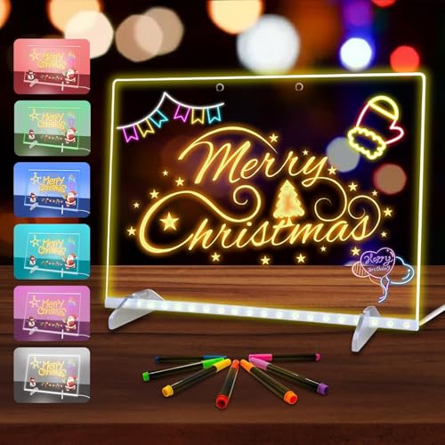 Pizarra de Escritura de Acrílico, 4 Modos & 7 Colores Tablero de