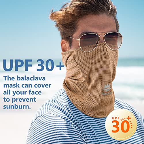 Botack Balaclava Face Mask, Sun Uv Protection Breathable Full Head Mask For Cycling Men Women Brown #TOP2