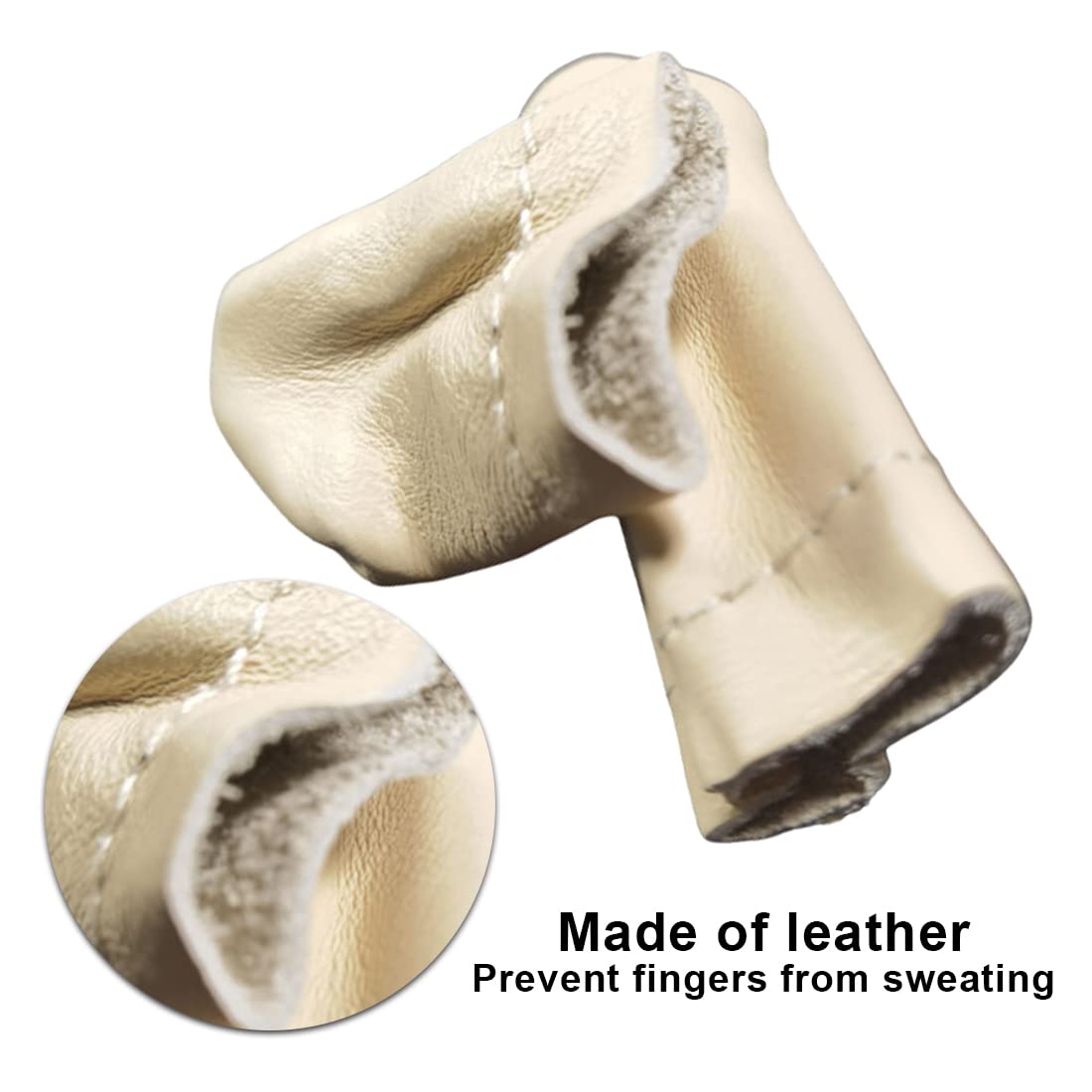 Reccisokz 2 paires de protège-doigts, protège-doigts en cuir tricoté, protège-pouces en feutre pour travaux manuels, outils de couture, couleurs aléatoires