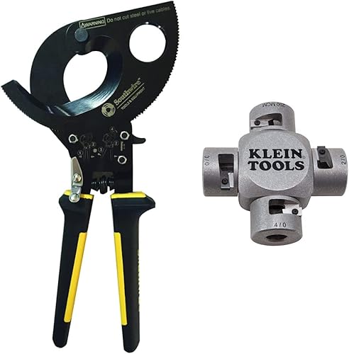 Southwire 58277740 Tools Equipment CCPR400 - Cortadores de cables de trinquete compactos y Klein Tools 21051 - Pelacables grande 20000-9843in