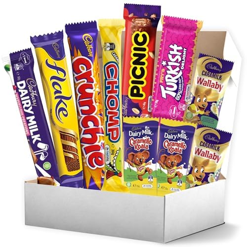 Cadbury Chocolate Box 10-Pack – A Delicious Assortment of Australian Favorites Including Flake,...