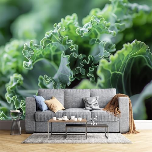 Papel Pintado Pared 3D Papel Tapiz Verduras Geométricas Plantas Naturales Fotomurales 3D Tv Fondo Pared Dormitorio Murales Papel Tapiz Moderno 260X175Cm