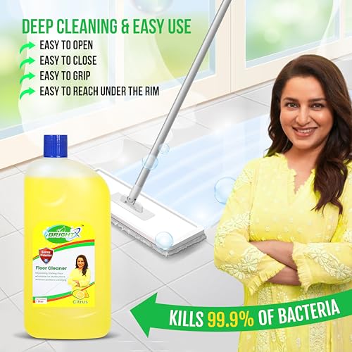 Image of BrightX Floor Cleaner | Citrus Fresh | Multi-Surface Cleaning & Long-Lasting Fragrance (1L, Citrus)