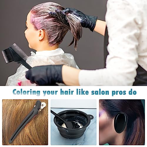 Xarchy Kit de 10 peças de alvejante de cabelo, produtos de coloração de cabelo com escova de tintura