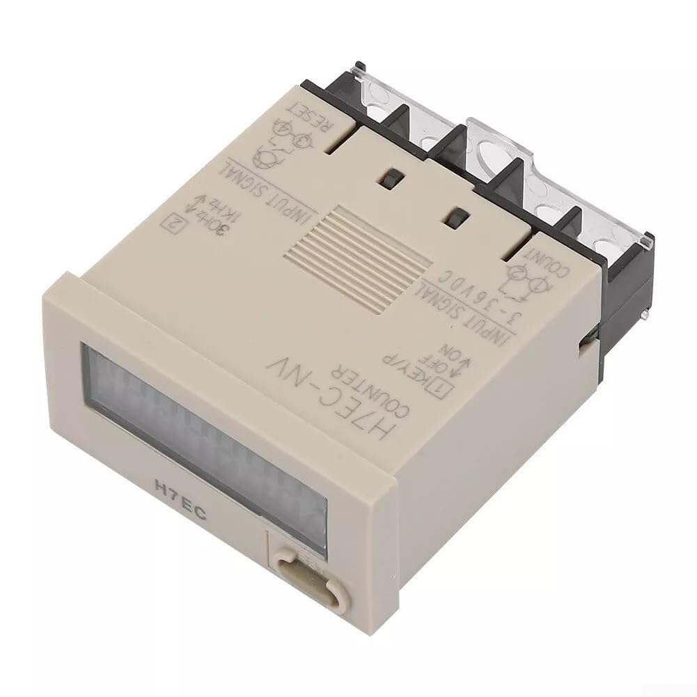 Zilimontt Digitaler elektrischer Totalisator H7EC NV mit LCD-Display für genaue Zählung in verschiedenen Gleichspannungseinstellungen, elektronischer Zähler AC 3–36 V, digital, elektrisch