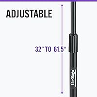 Vista 4 de Soporte boom de micrófono trípode, cromo On Stage ms7701 C, negro (MS7701B - Black)