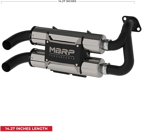 Miniatura 2 de MBRP Escape de silenciador de doble núcleo recto hecho de acero inoxidable T304  Compatible con Polaris RZR S 1000, General 1000 2016-2024  Sonido