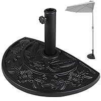 BAKAJI Base per Ombrellone da Giardino Forma Mezza Luna, Supporto per Palo Ombrelloni 38/48mm