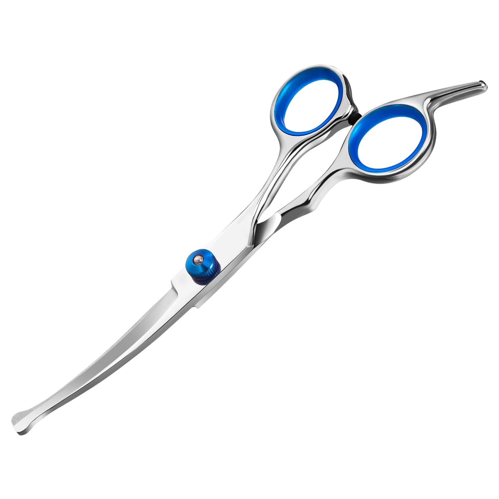 Jostift Hundeschere Set, Fellschere für Hunde und Katzen, Profi Runder Grooming Schere, Blau