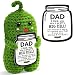 Alavvii Fathers Day Dad Gifts from Daughter Son, Handmade Crochet Pickle Father's Day Birthday Gift for Dad, Unique Fathersday Present for Papa Stepdad Bonus Dads, Positive Pocket Hug Cozy Desk Decor