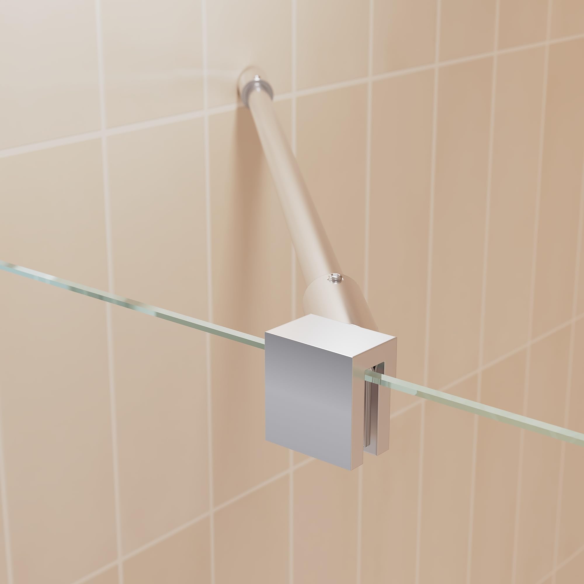 SIRHONA Paroi de baignoire 120x140cm, aluminium argenté brillant, motif rayé givré, paroi de douche rabattable et pivotante à 180°, peut être installée à gauche ou à droite, verre trempé 6mm