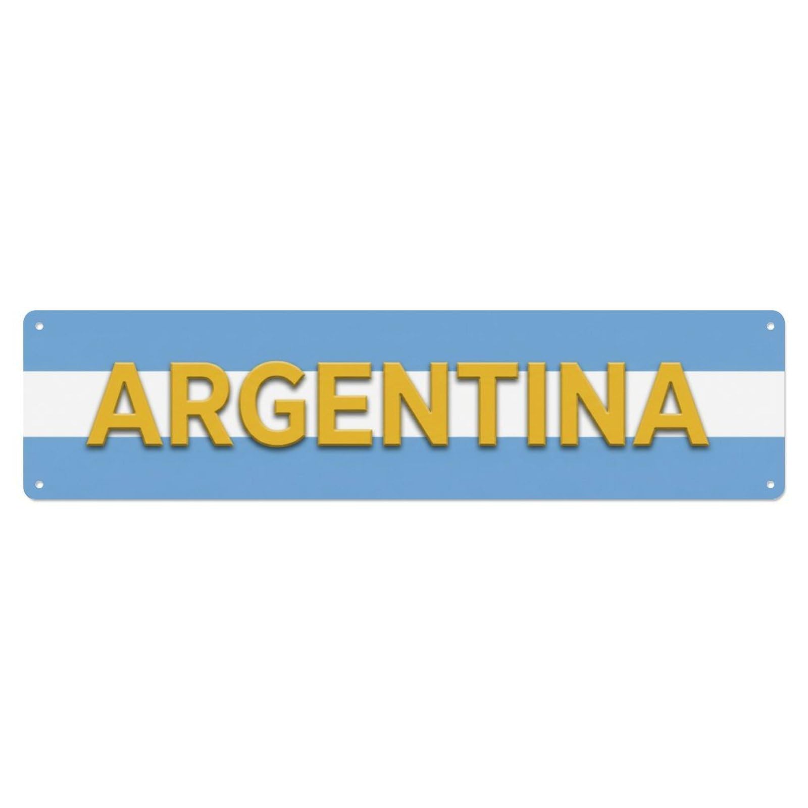 Metal Tin Sign Vintage Argentina Flag Pattern