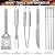 grilljoy BBQ Grill Tool Set, 24pcs Stainless Steel BBQ Accessories in Aluminum Case, Premium Complete Outdoor BBQ Utensil Gift Set for Man