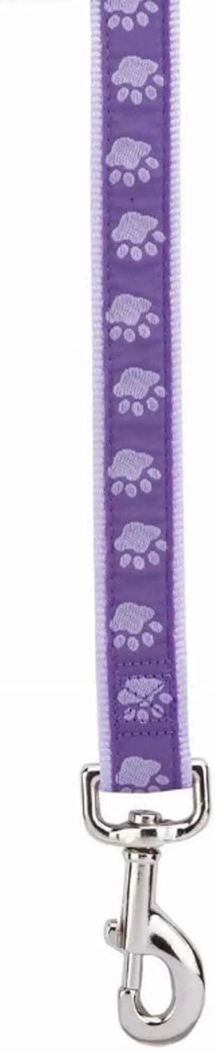 Casual Canine TwoTone Pawprint Dog Lead, 6-Foot x 1-Inch, Black