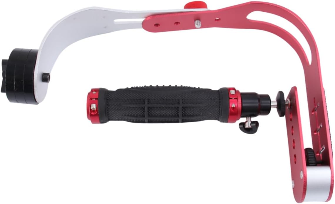 POPETPOP 1pc Bow-Type Camera Stabilizer for Videos Handheld Gimbal Stabilizer Red for Low Angle Photography and Vlogging