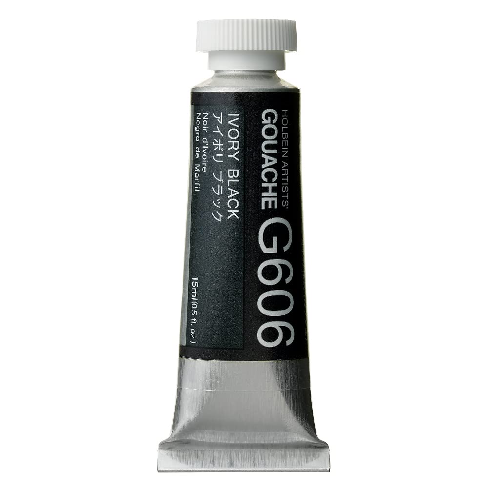 Holbein Gouache : 15ml Ivory Black, beige